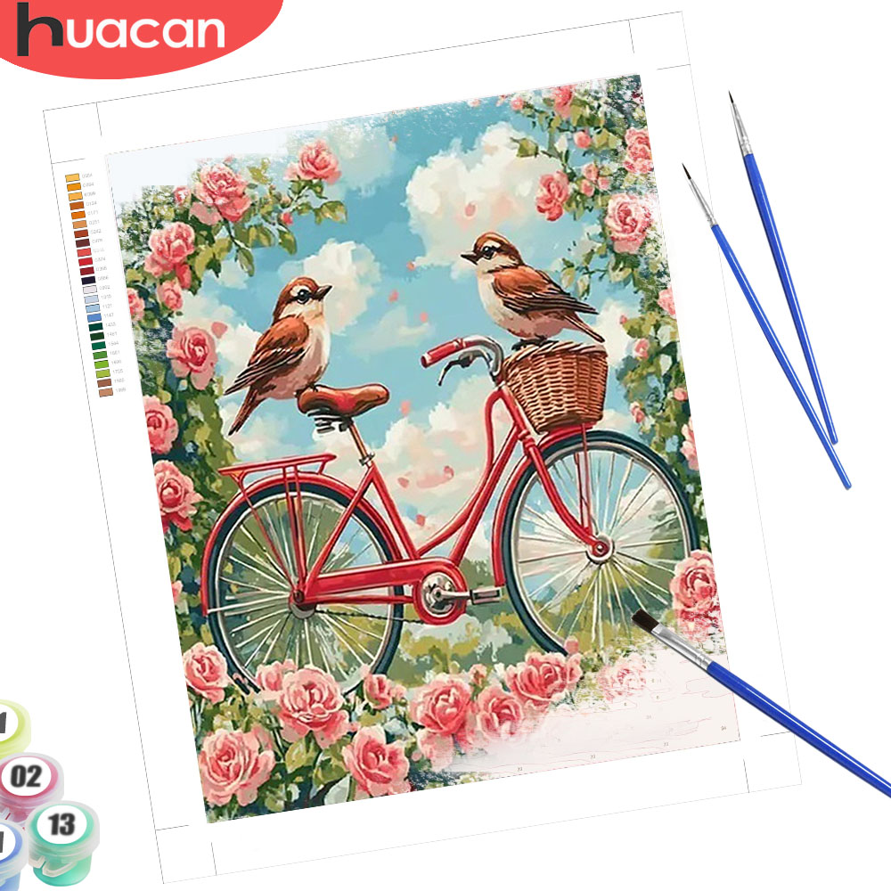 Art And Craft Numbers - HUACAN DIY Malen nach Zahlen Fahrrad-Landschaft