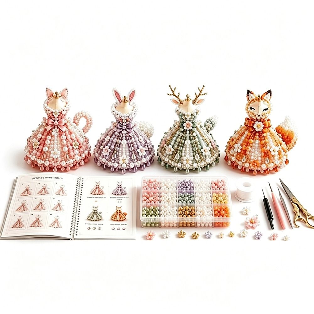 Art Craft Rainbow - Kleines Perlen-3D-Kleid-Bastelset: Niedliches Design, Kreatives Handgemachtes