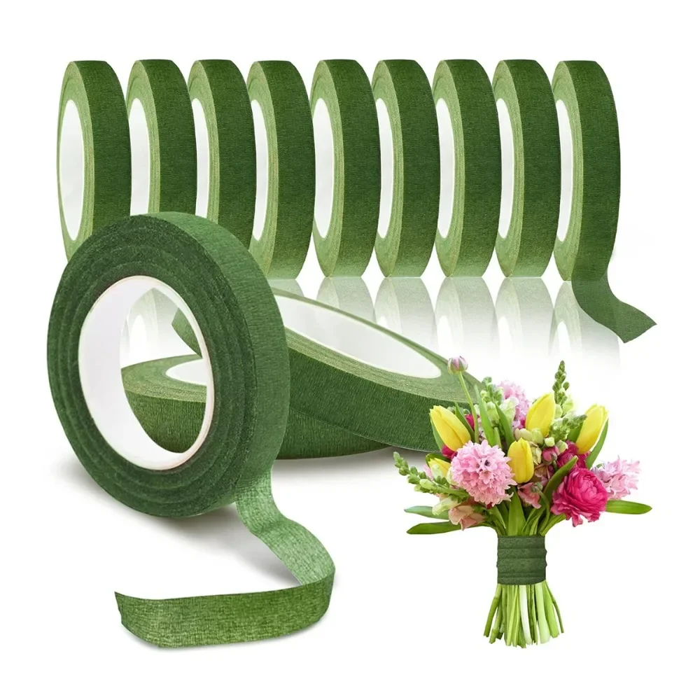 Art Craft Items - Grüne wunderschöne Blumenbänder, 18 Meter Papier,
