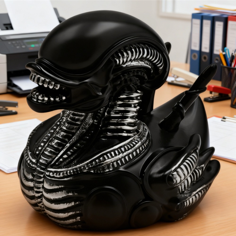 Art Craft Duck - Alien-Enten-Harzstatue, böse Alien-Ente-Ornament, Auto-Armaturenbrett und Schreibtischdekoration