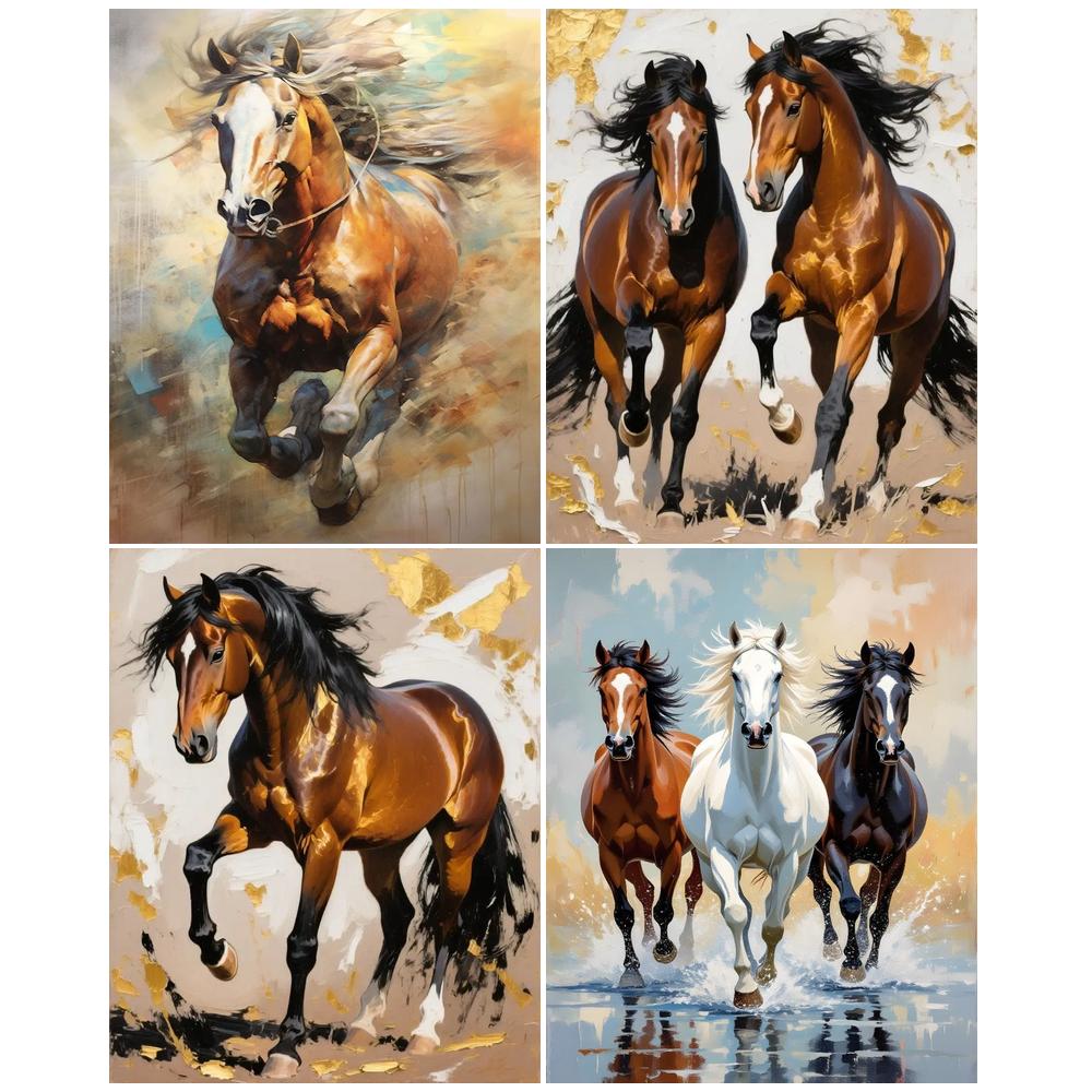 Art And Craft Numbers - CHENISTORY Malen nach Zahlen, Pferde, Tiere,