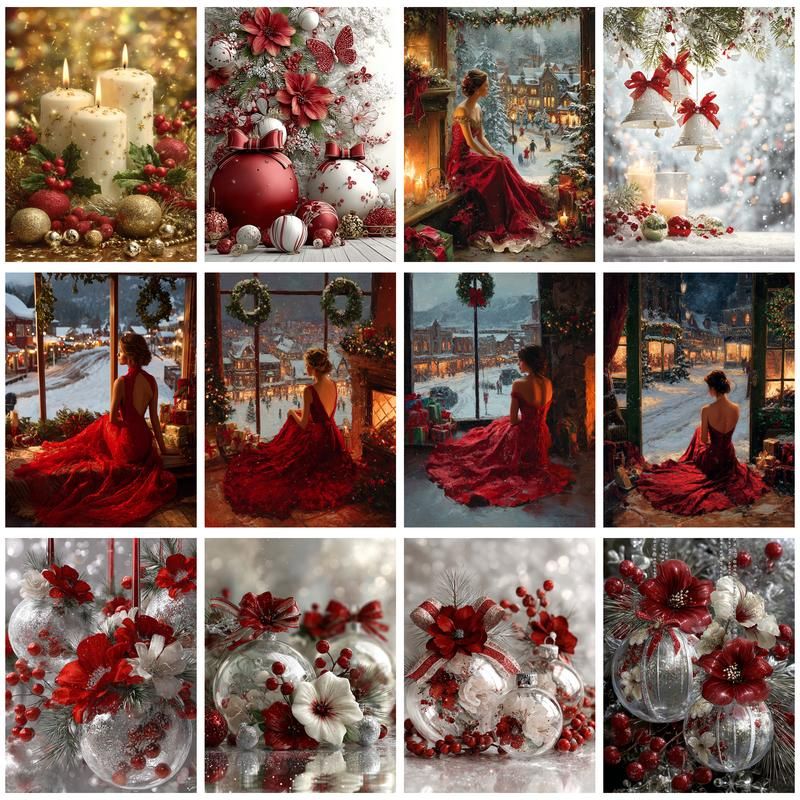 Art And Craft Numbers - CHENISTORY Malen nach Zahlen, Weihnachtskerzen-Sets, DIY