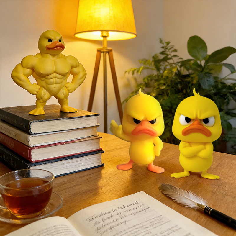Art Craft Duck - 1/3 Stück wütende gelbe Entenstatue mit