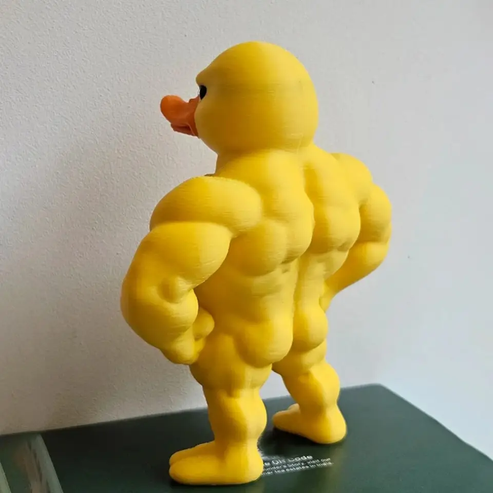 Art Craft Duck - 3/1 Stück Muskel-/Wütende-Enten-Statue – 3D-Schreibtischdekoration, niedliche