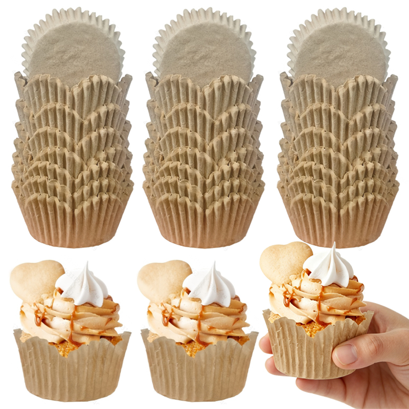 Art Craft Items - 150 Stück blütenförmige Backförmchen in natürlicher