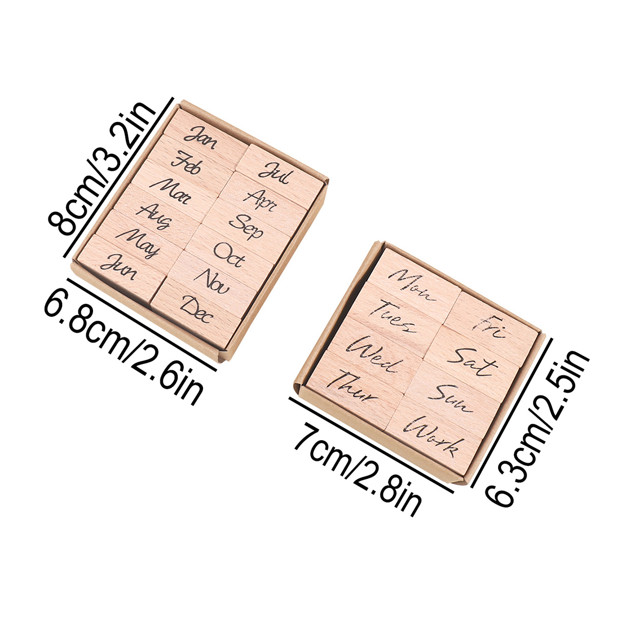 Holzstempel-Set für Monate, Wo – Art And Craft Numbers Bewertung und Preis