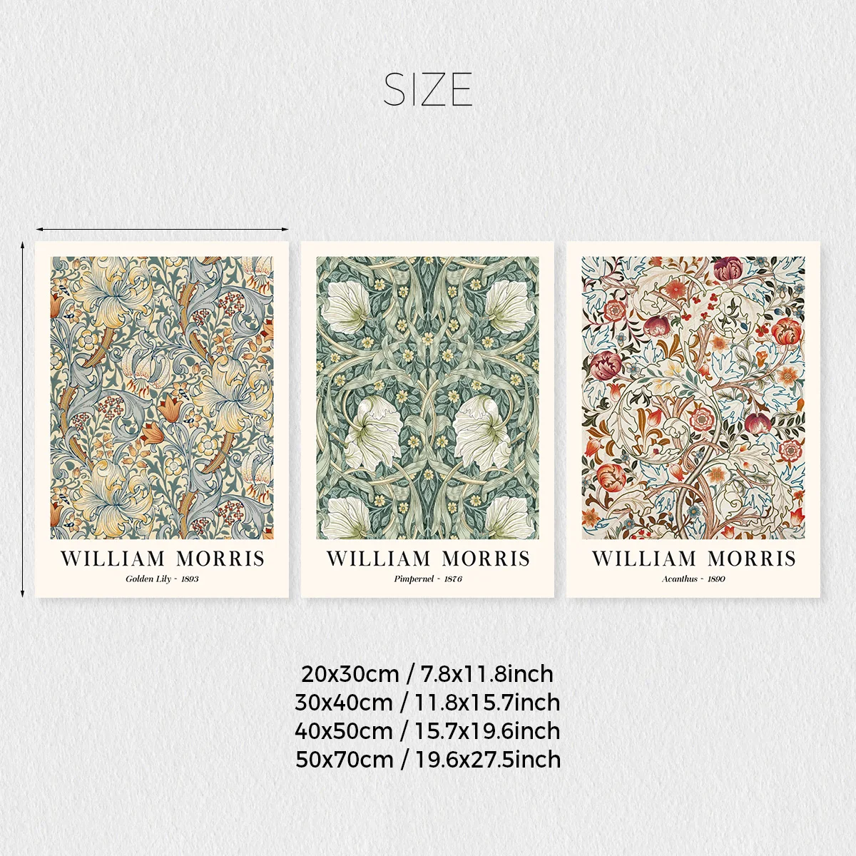 3 Stück/Set rahmenlose Vintage – Art Craft William Morris Bewertung und Preis