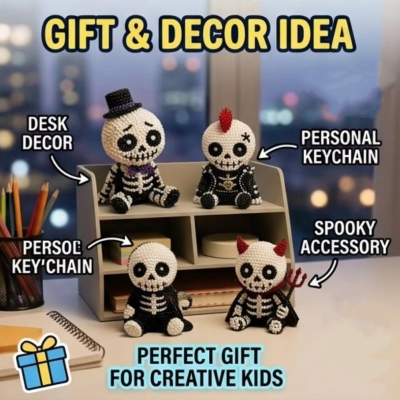 Kreatives 3D-Perlen-Schädel-Ba – Art Craft Holiday Bewertung und Preis